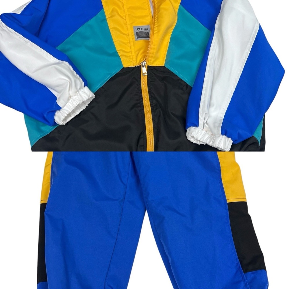 LOLANTA Boys' Girls' Color Block Jacket Track Pants Sets Hip Hop Dance Patchw...